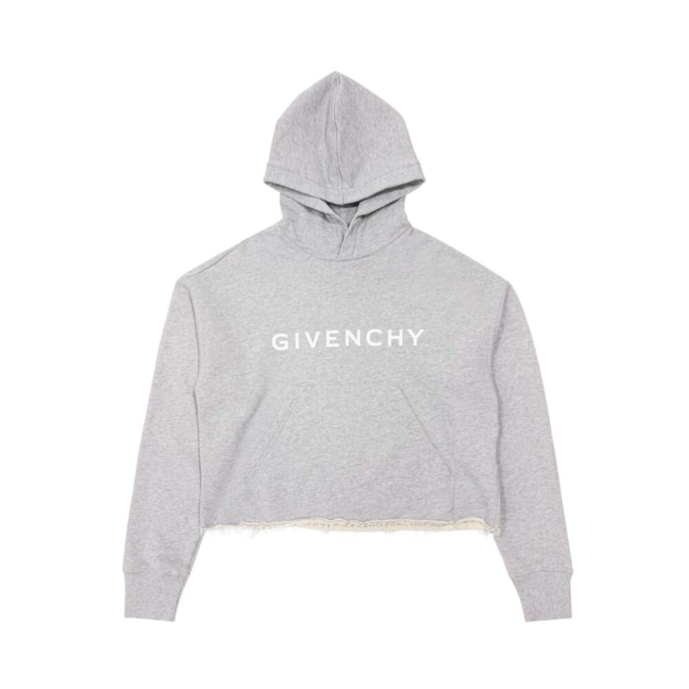 Givenchy oversized cropped gray logo hoodie size XS